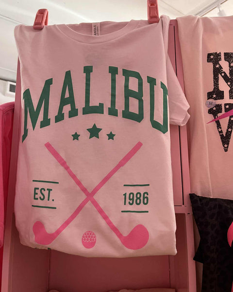 White "MALIBU GOLF CLUB" Graphic Tee