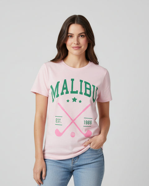 White "MALIBU GOLF CLUB" Graphic Tee