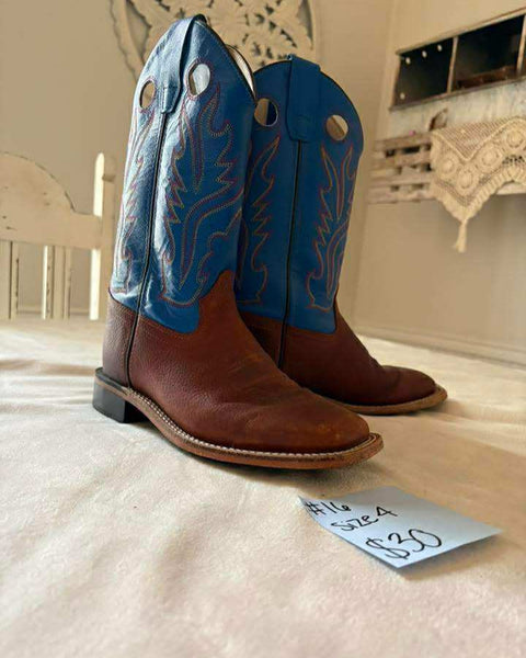 "KC" #16 Blue Top Boots: Size 4 Y