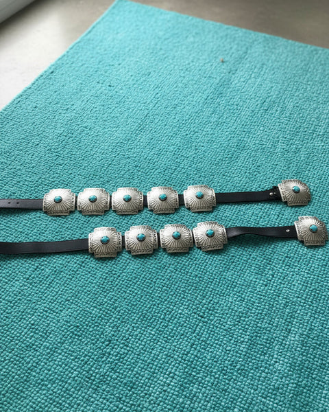 "KC" Two Turquoise Concho Belts