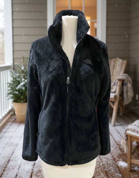"KC" Black Northface Fuzzy Jacket: Small