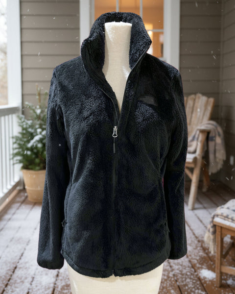 "KC" Black Northface Fuzzy Jacket: Small
