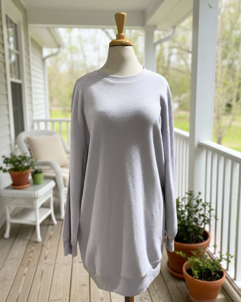 "KC" Lavender Knobby Fleece Sweatshirt Dress: Small