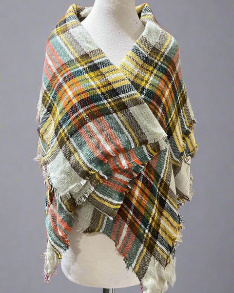 "KC" Mustard & Gray Woven Scarf: O/S