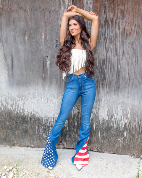 USA Medium Wash Bell Bottoms - The Lace Cactus