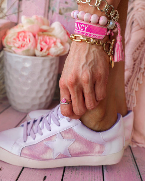 Sandy Purple Star Sneakers - The Lace Cactus