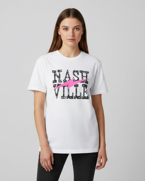 Ivory "NASHVILLE" Graphic Tee - The Lace Cactus