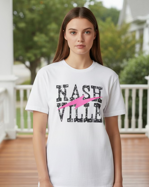 Ivory "NASHVILLE" Graphic Tee - The Lace Cactus