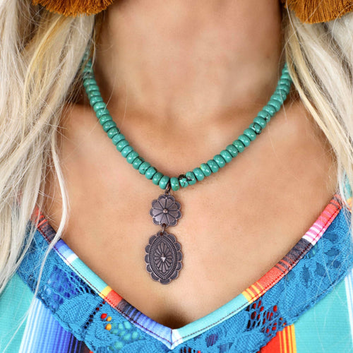Rio Rancho Turquoise+ Pendant Necklace - The Lace Cactus