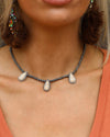 3-Stone Cream Stone Choker Necklace - The Lace Cactus