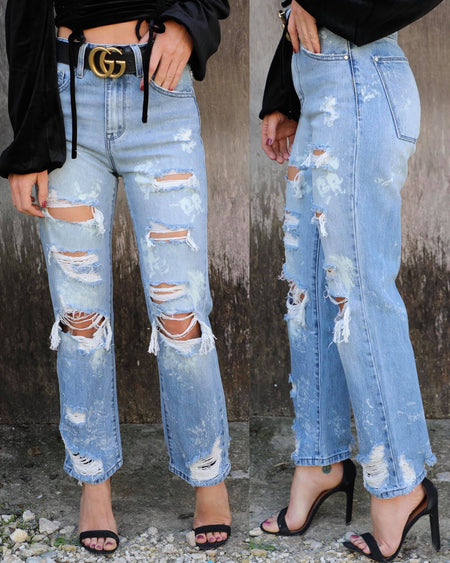 Charcoal Rhinestone Fringe Hem Jeans