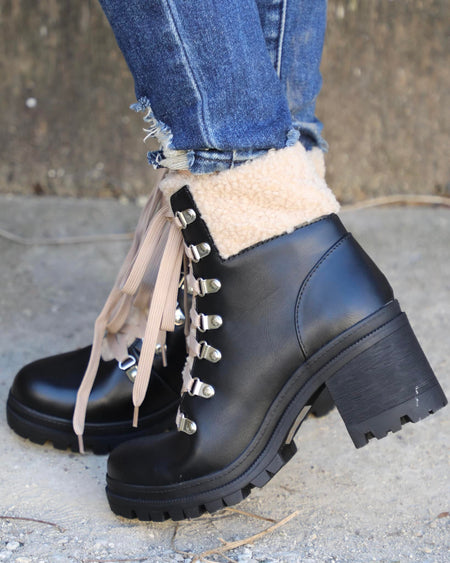 Black + Gold Spiked "Mud Tire" Booties