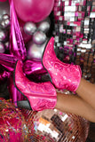 Fuchsia Sequin Booties - The Lace Cactus