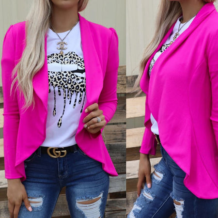 Bubblegum Pink Rhinestone Sleeve Blazer
