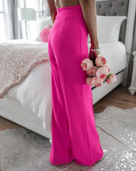 Passion Pink Pin Tuck Pants - The Lace Cactus