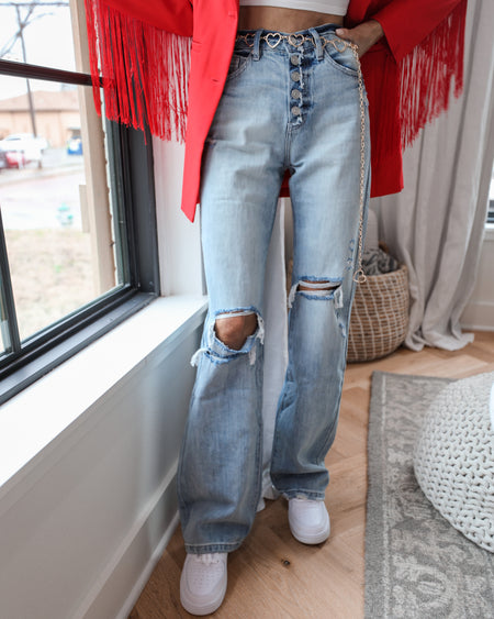 *PETITE* The Light Wash Lost Cause Flare Jeans