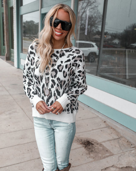 Grey Thermal Leopard Top