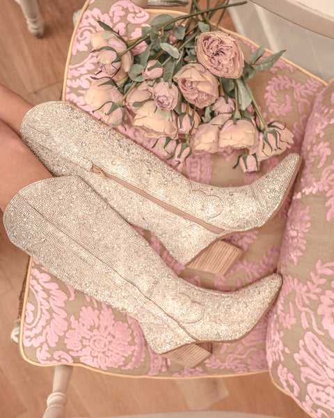 Dolly Dreams Rhinestone Boots - The Lace Cactus