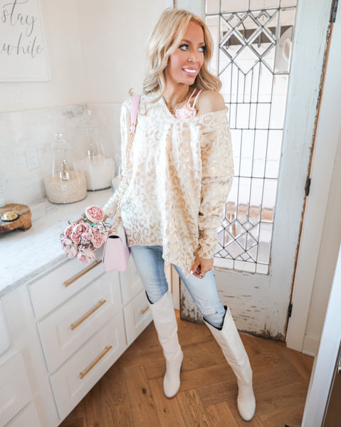 Cream leopard clearance sweater