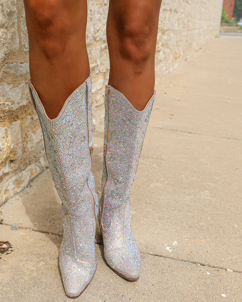 Dolly Dreams Rhinestone Boots - The Lace Cactus
