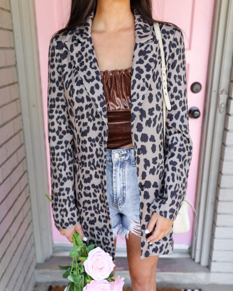 Celine Leopard Blazer - The Lace Cactus