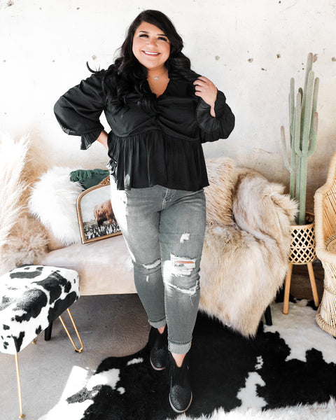 Bellevue Black Babydoll Top - The Lace Cactus