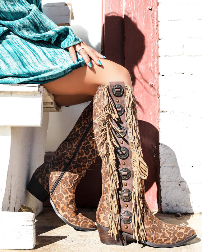 Rodeo Doll Leopard Boots - The Lace Cactus