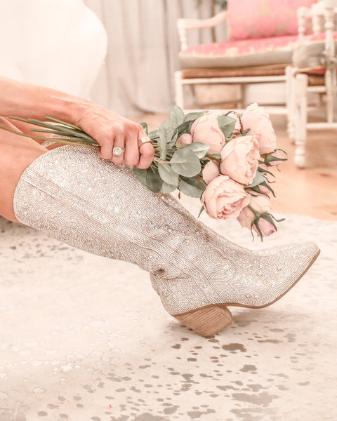 Dolly Dreams Rhinestone Boots - The Lace Cactus