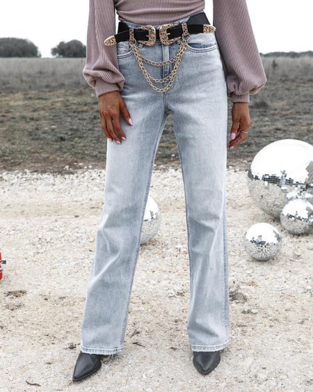 Nanci Black Star Flared Denim Jeans
