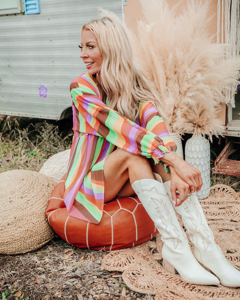 Raiden Rainbow Retro Dress - The Lace Cactus