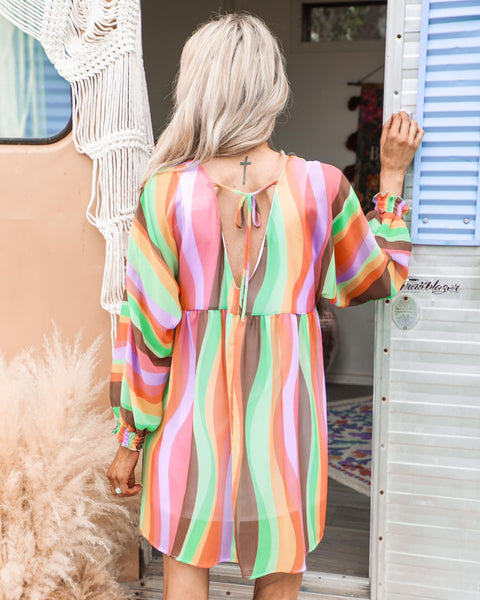 Raiden Rainbow Retro Dress - The Lace Cactus