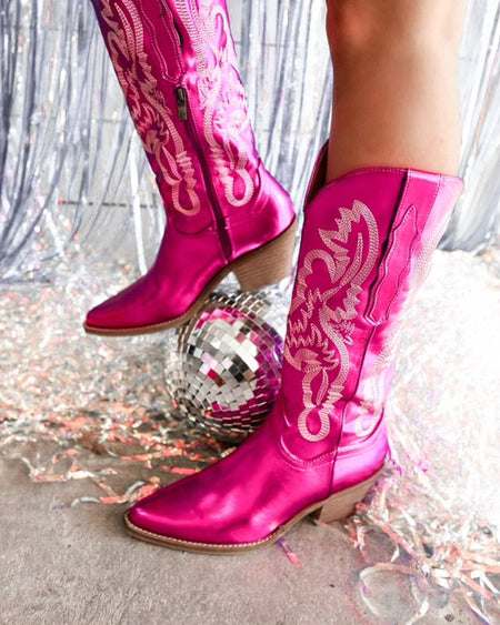 Turquoise Love Sequin Boots