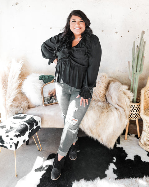 Bellevue Black Babydoll Top - The Lace Cactus