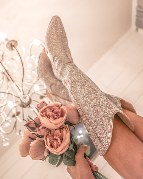 Dolly Dreams Rhinestone Boots - The Lace Cactus