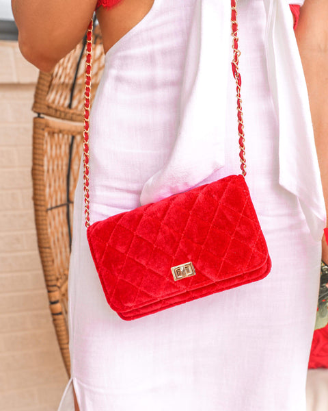 Robyn Red Quilted Purse - The Lace Cactus