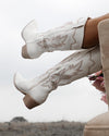 Ainsley Off-White Boots - The Lace Cactus