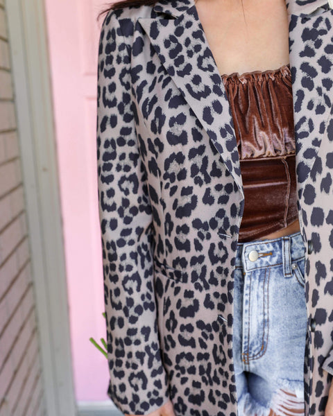 Celine Leopard Blazer - The Lace Cactus