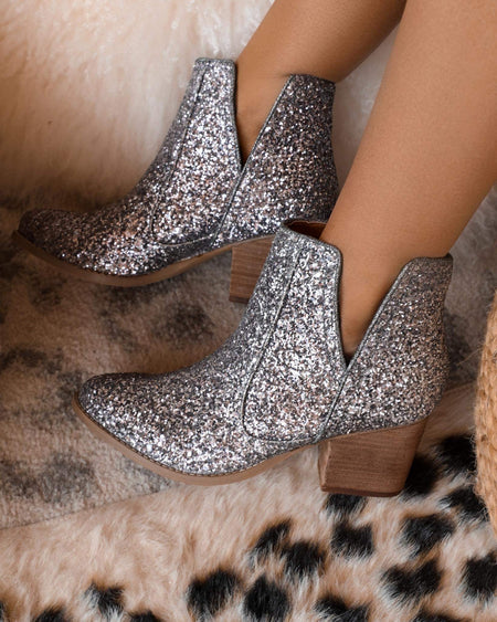 Not Rated Fiera Gold Glitter Booties