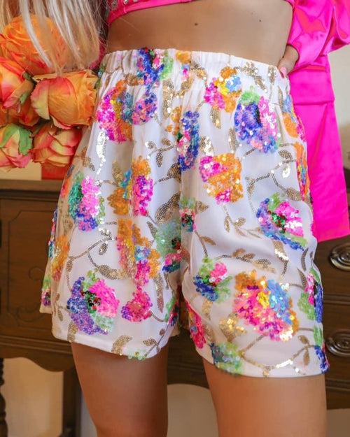 Maddie Multi Sequin Shorts - The Lace Cactus