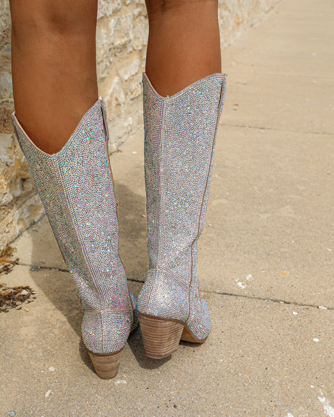 Dolly Dreams Rhinestone Boots - The Lace Cactus