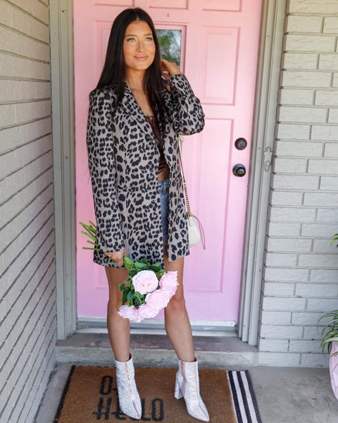 Celine Leopard Blazer - The Lace Cactus
