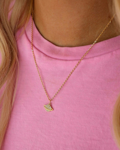 Saturn Gold Necklace - The Lace Cactus