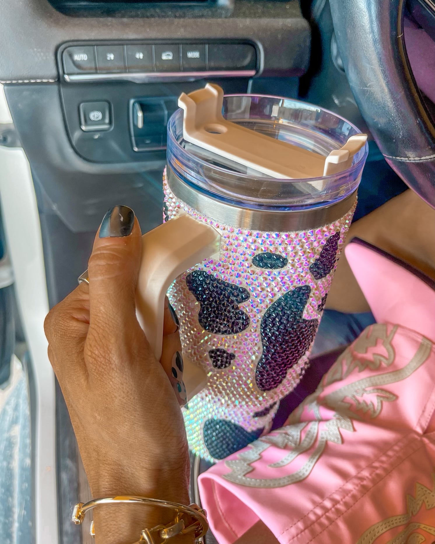 Swig Sip Black Rhinestone Cow Tumbler - The Lace Cactus