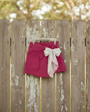 White Bow Esmeralda Pink Wrap Shorts