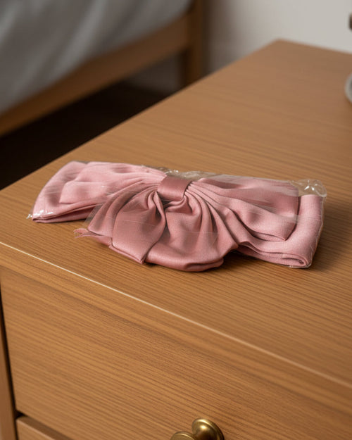 Mauve Satin Hair Bow