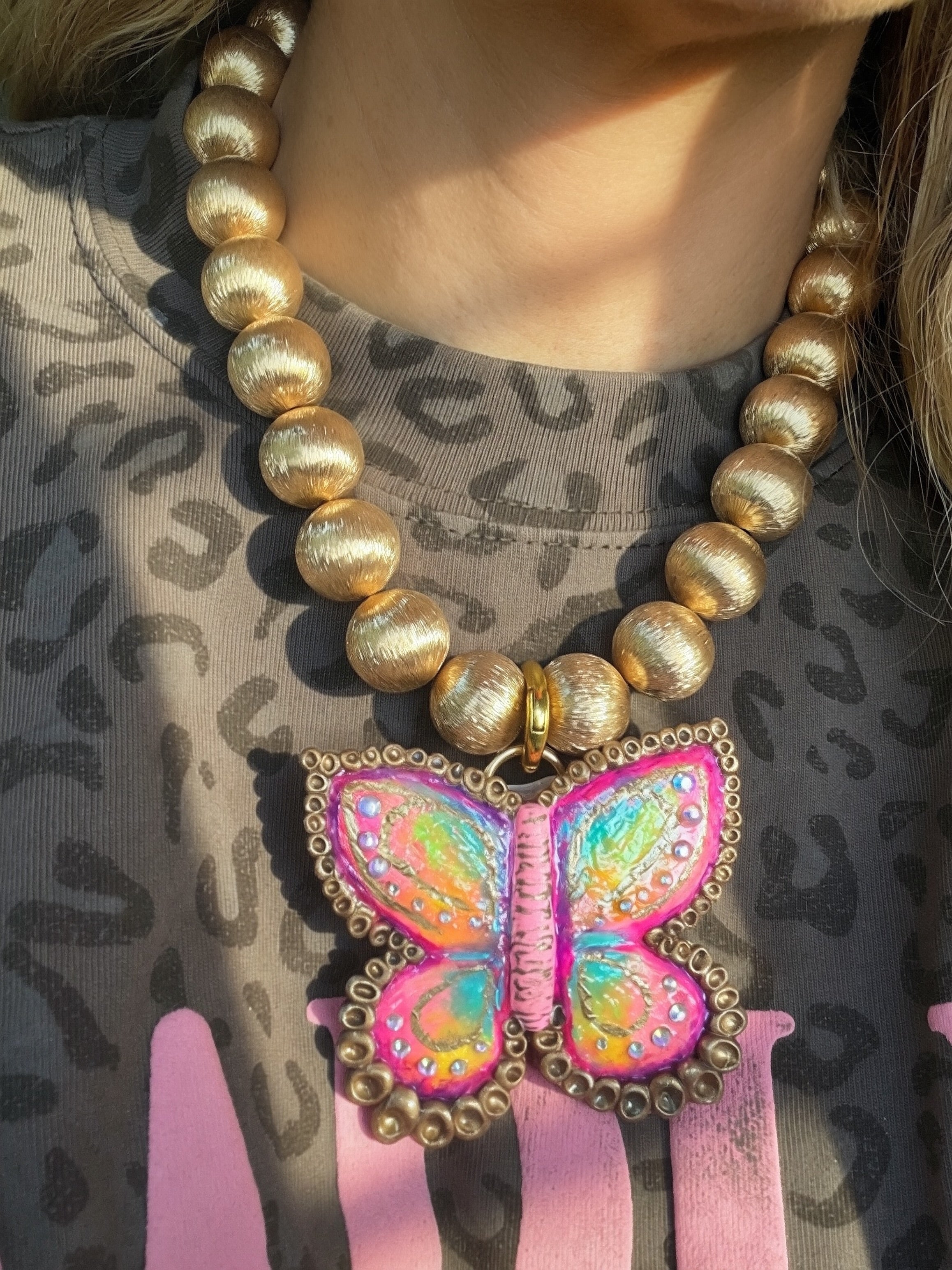 Butterfly Dreams Handmade Clay Necklace