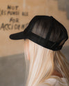 Black “Cowboy” Trucker Hat - The Lace Cactus