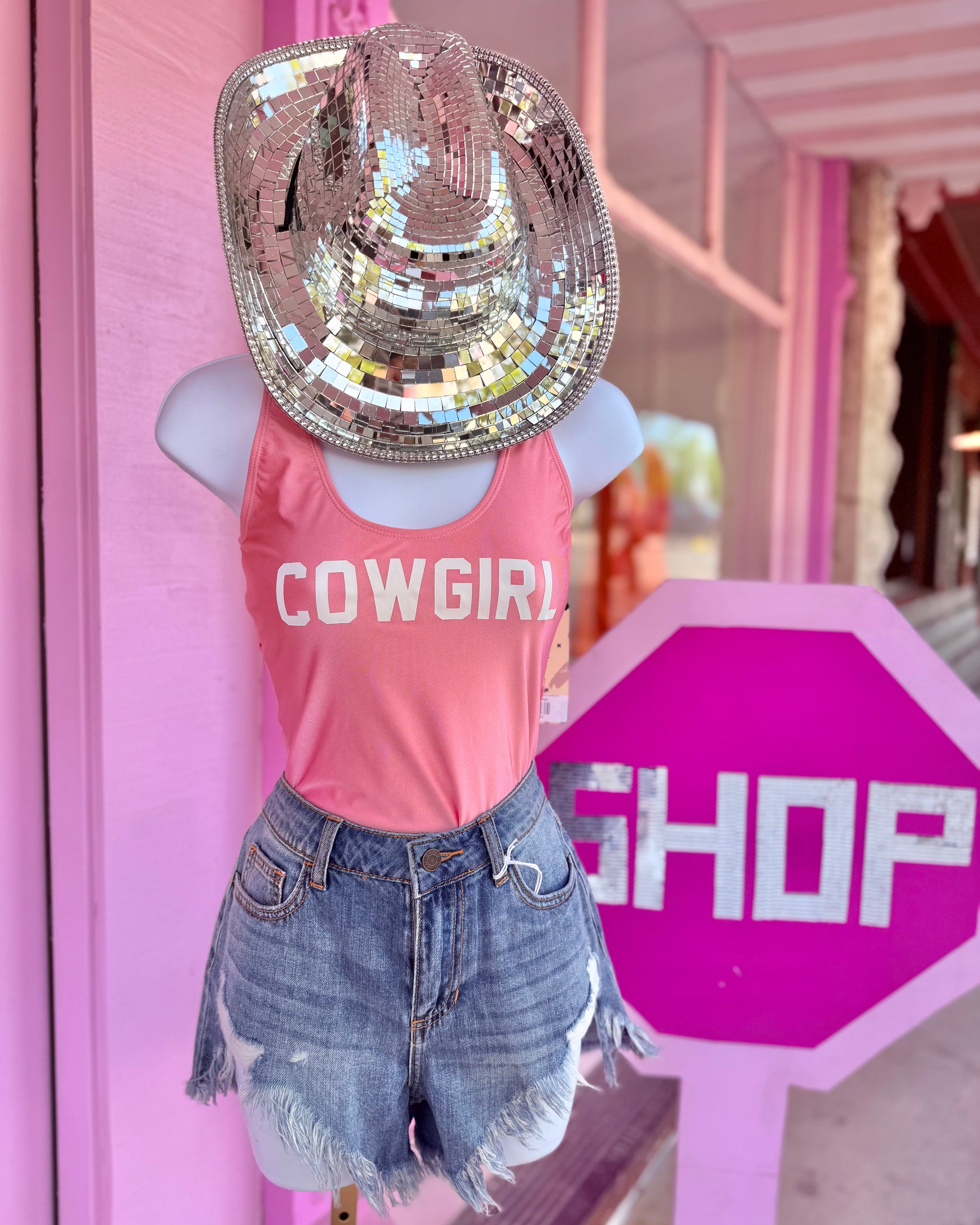 Pink "COWGIRL" One Piece Swimsuit