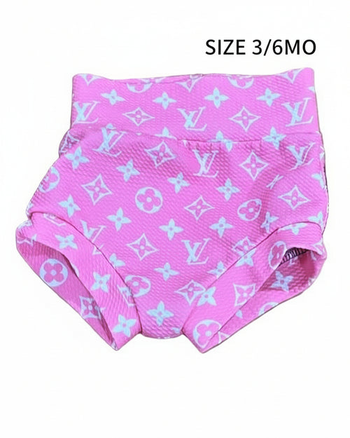 #601 Pink LV Bloomers -3/6 Mo