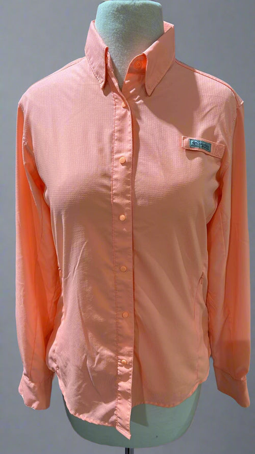 "KC" Columbia PFG Coral Snap Up Shirt: Small